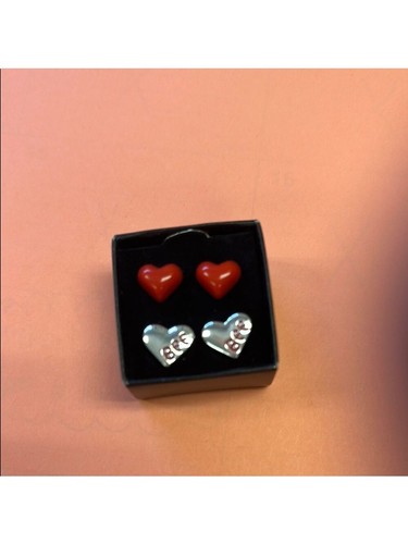 Heart shaped red and - heart-shaped, silver
