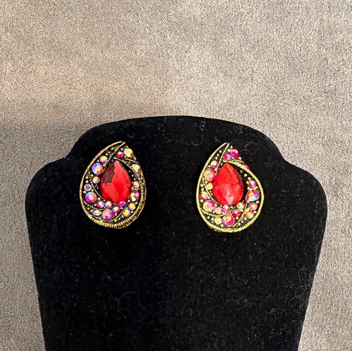Red teardrop crystal - teardrop,