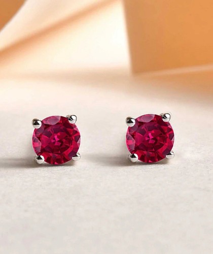 Round cut lab created red - cut,