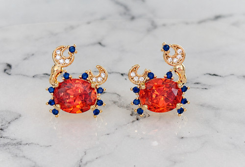 Red cubic zirconia - zirconia, crab