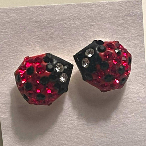Red black round crystal - &,