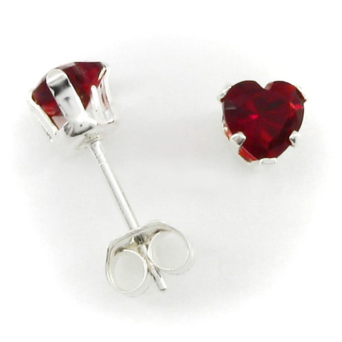 4mm heart garnet red - heart,