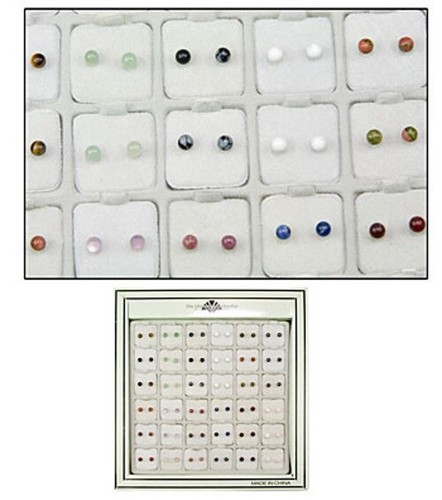 Pair 4mm gemstone round - 1,